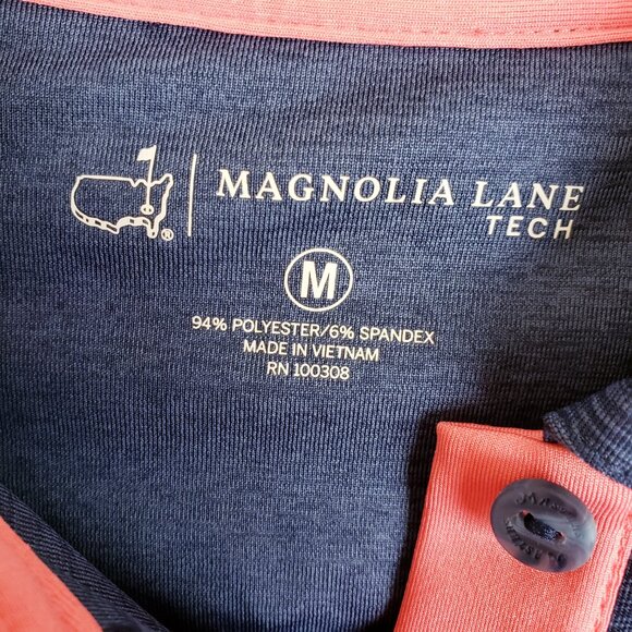 NWOT Masters Magnolia Lane Tech $240 Polo Shirt Short Sleeve Navy size M Golf - Picture 4 of 12